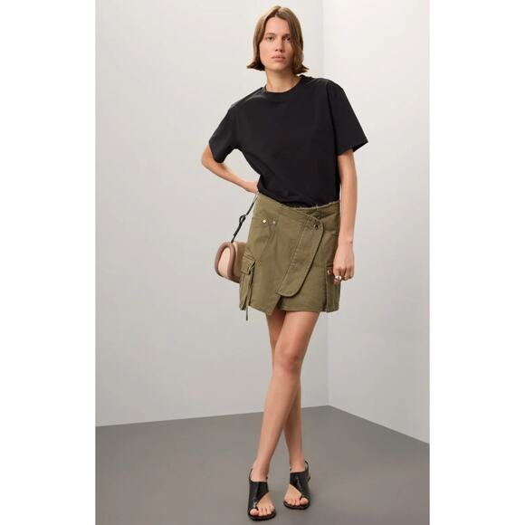 Marissa Webb Green Cotton Rava Mini Skirt - Picture 3 of 12